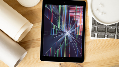 iPad with vertical lines