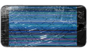 Broken iPhone Screen With Lines