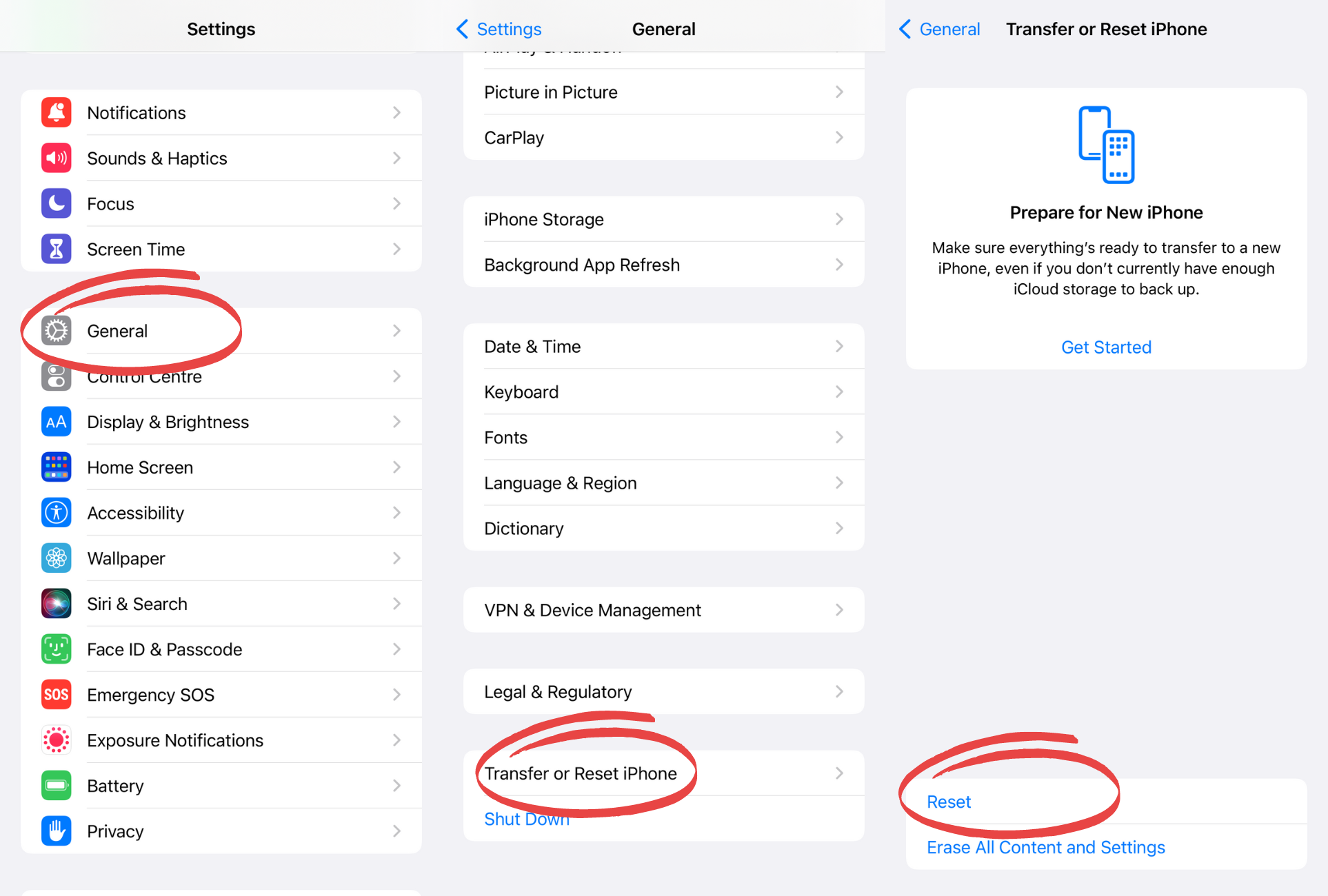 Reset your iPhone to the default setting without erasing your content