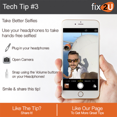 iPhone Tech Tip #3 - Take better selfies. Brought to by fix2U - Australia Largest On-site Device Repair Service. iPhone Repair That Comes To You.